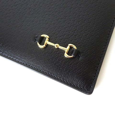 Gucci Horsebit Leather Clutch Black Purse