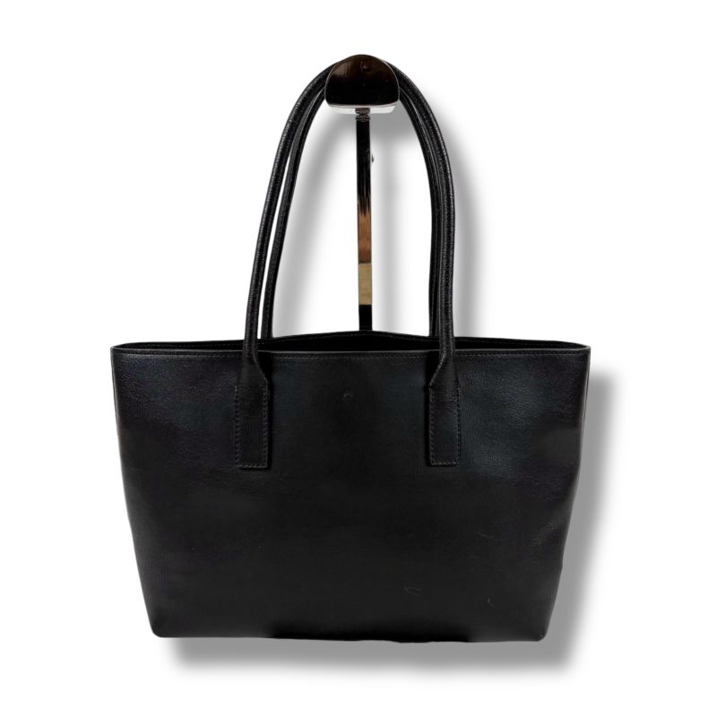 Prada Mini Tote Triangle Logo Leather Black Nero Vintage