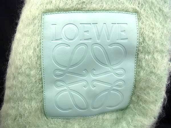 Loewe Scarf Anagram Green Mohair Wool Nylon Fringe