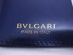Bvlgari Card Case Serpenti Blue Leather Gold New