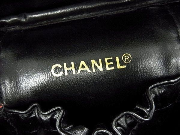 Chanel Handbag Vanity Bicolor Black Lambskin CC Logo Quilted