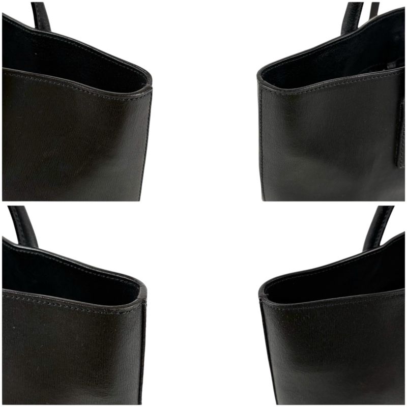 Prada Mini Tote Triangle Logo Leather Black Nero Vintage