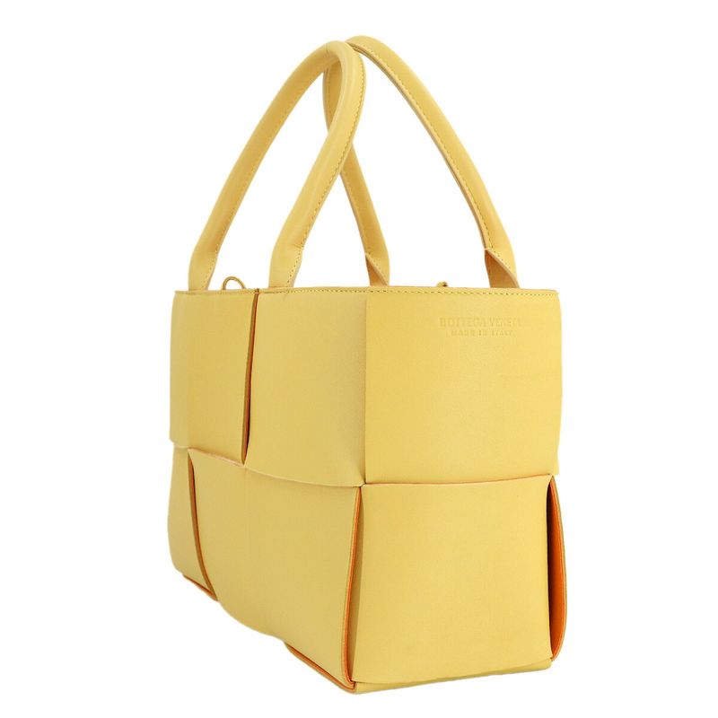 Bottega Veneta Intrecciato Small Arco Tote Leather Yellow