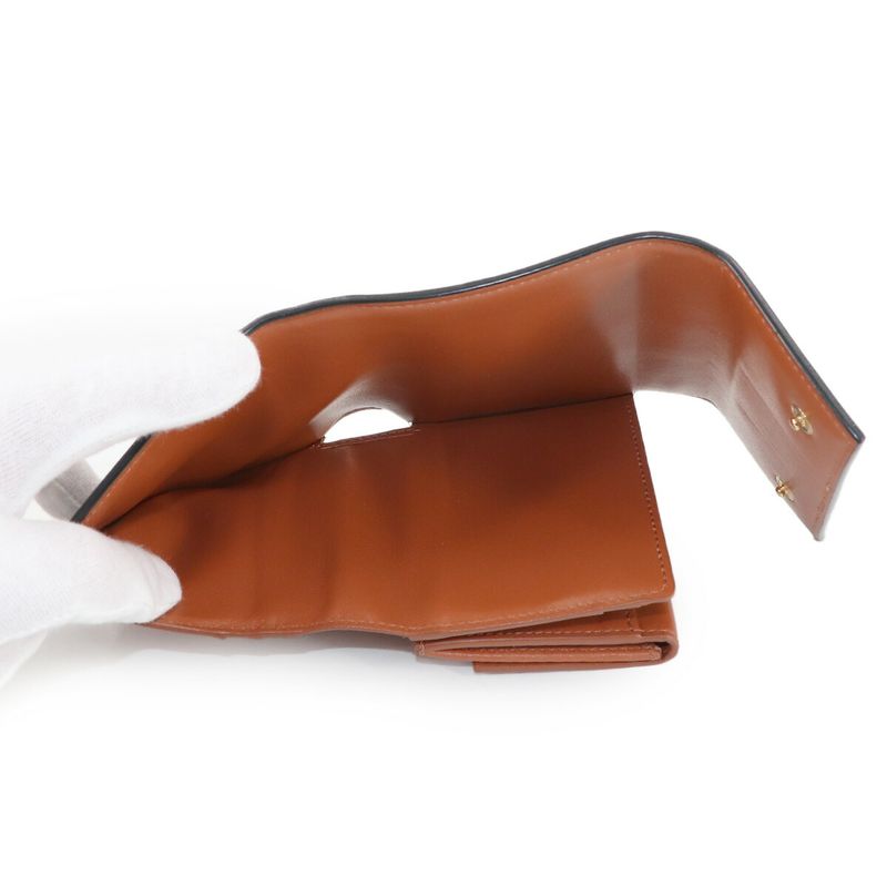 Celine Triomphe Small Trifold Wallet Tan Black