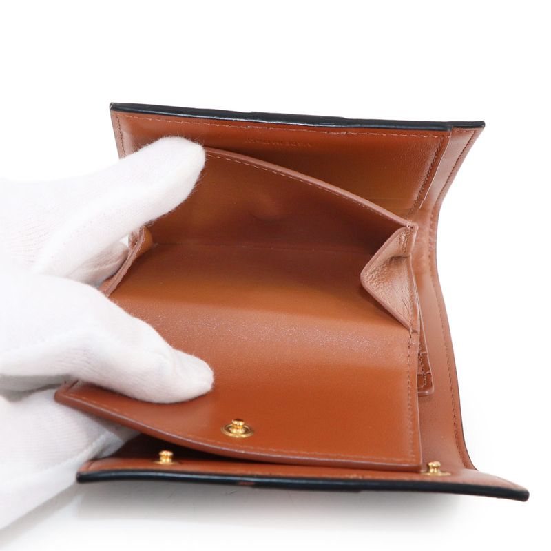 Celine Triomphe Small Trifold Wallet Tan Black