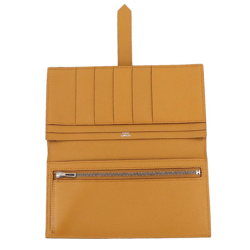 Hermes Bearn Soufflet Bifold Wallet Epsom Sesame