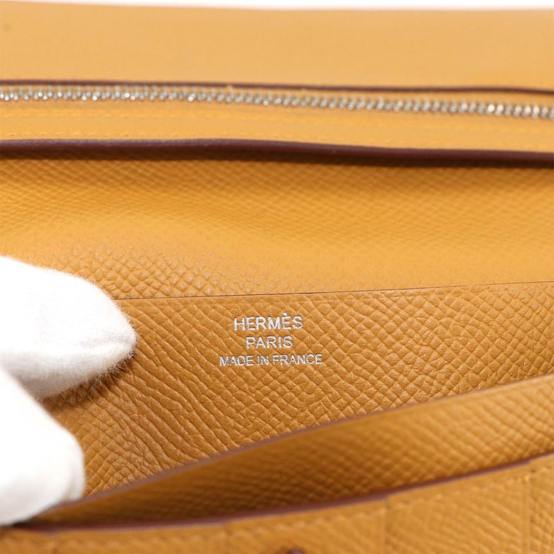 Hermes Bearn Soufflet Bifold Wallet Epsom Sesame