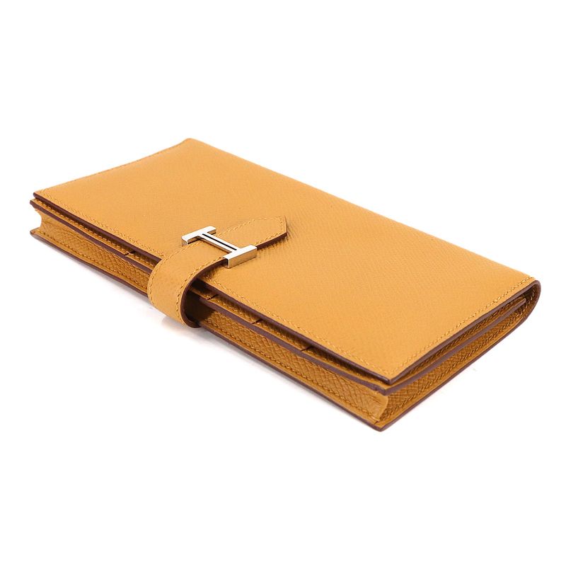 Hermes Bearn Soufflet Bifold Wallet Epsom Sesame