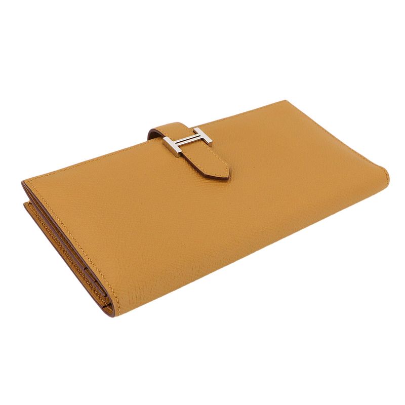 Hermes Bearn Soufflet Bifold Wallet Epsom Sesame