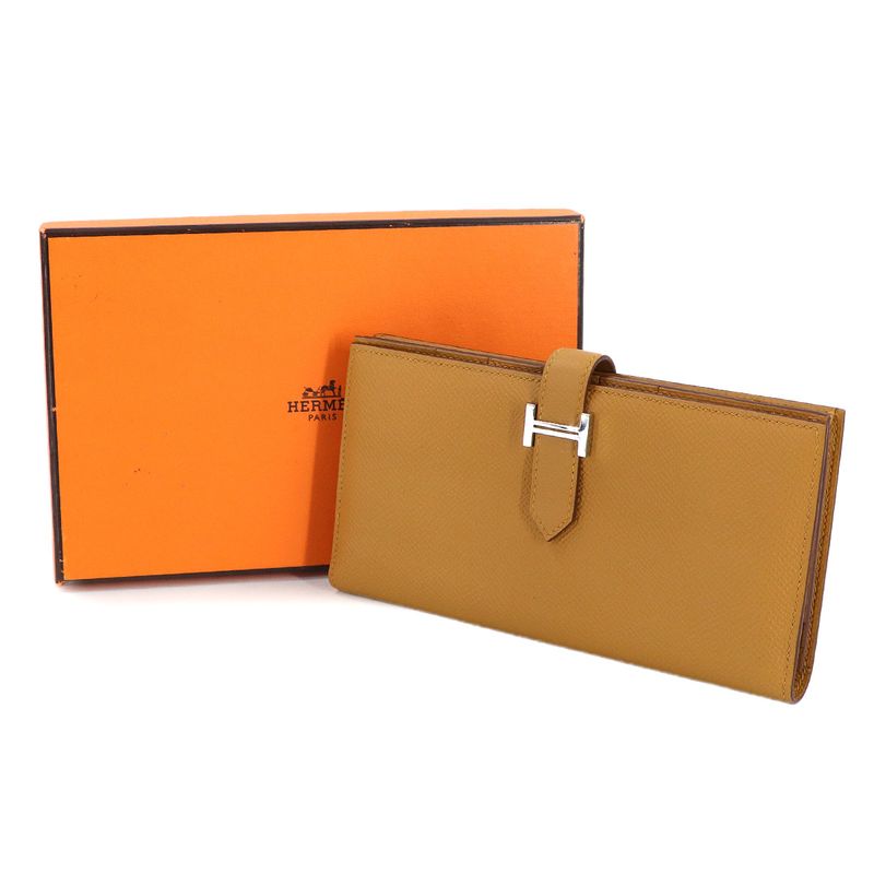 Hermes Bearn Soufflet Bifold Wallet Epsom Sesame