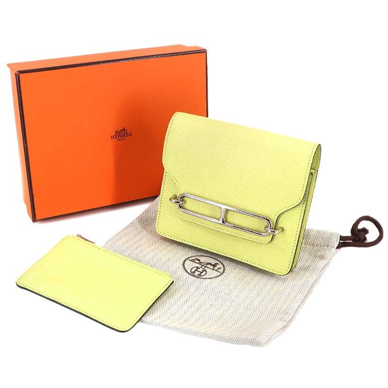 Hermes Roulis Slim Wallet Bifold Ever Color Jaune