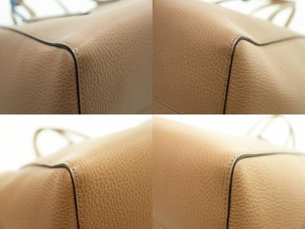 Gucci Swing Leather Tote Beige Blue Aa