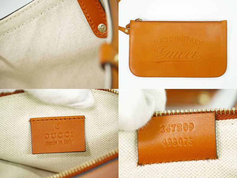 Gucci Diamante Tote Canvas Beige Orange