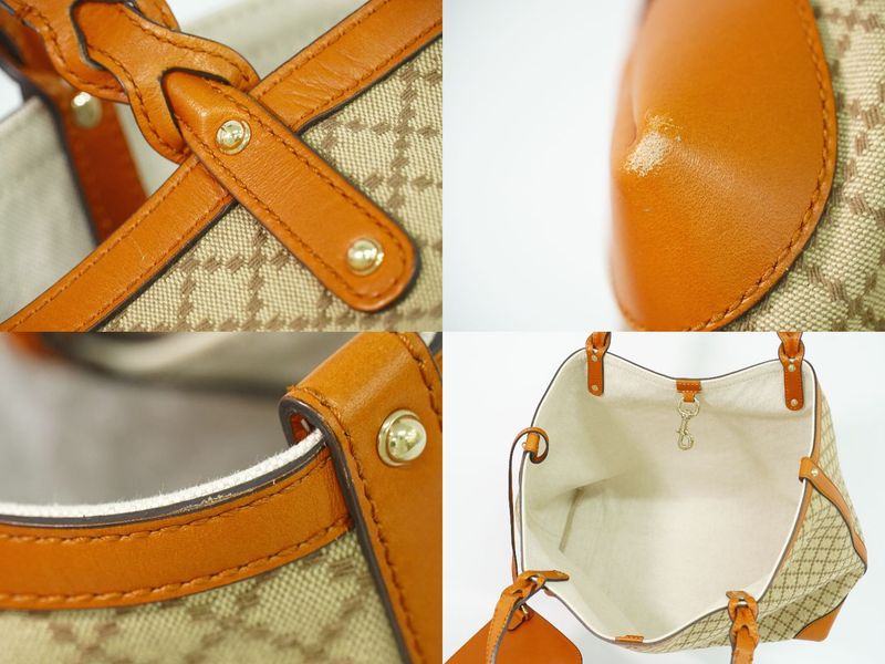 Gucci Diamante Tote Canvas Beige Orange