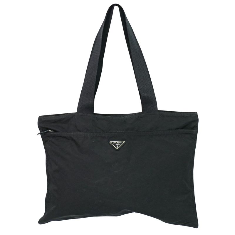 Prada Nylon Shoulder Bag Tote Black