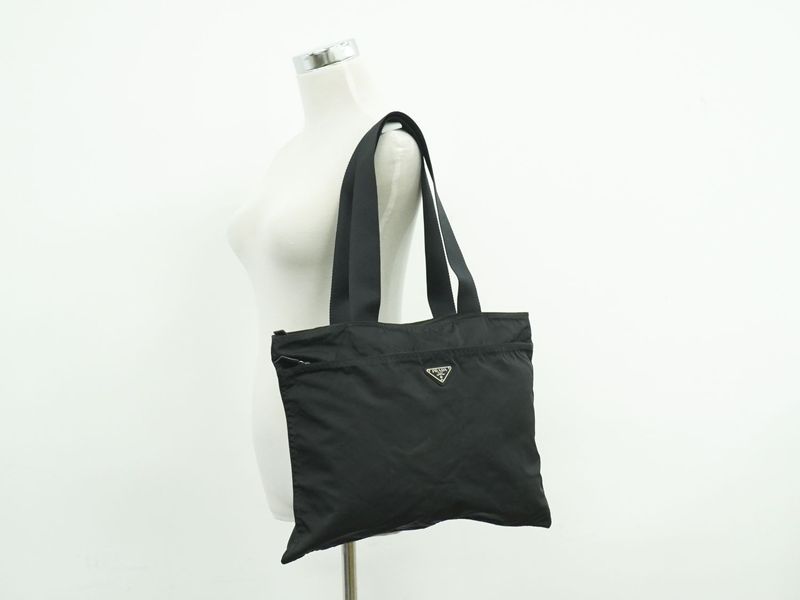 Prada Nylon Shoulder Bag Tote Black