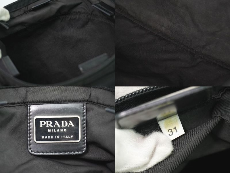 Prada Nylon Shoulder Bag Tote Black