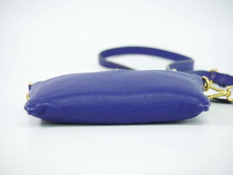 Prada Leather Shoulder Bag Pochette Blue