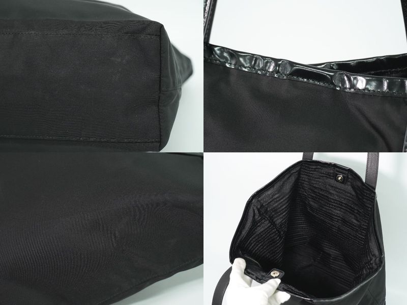 Prada Nylon Shoulder Bag Tote Black