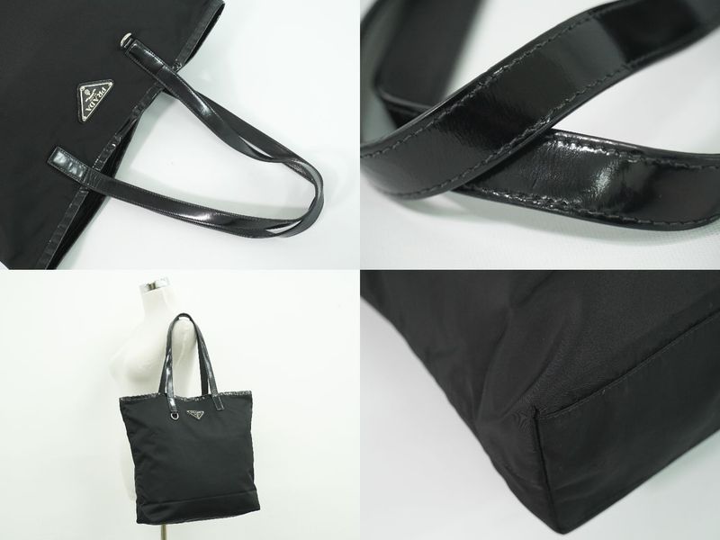 Prada Nylon Shoulder Bag Tote Black