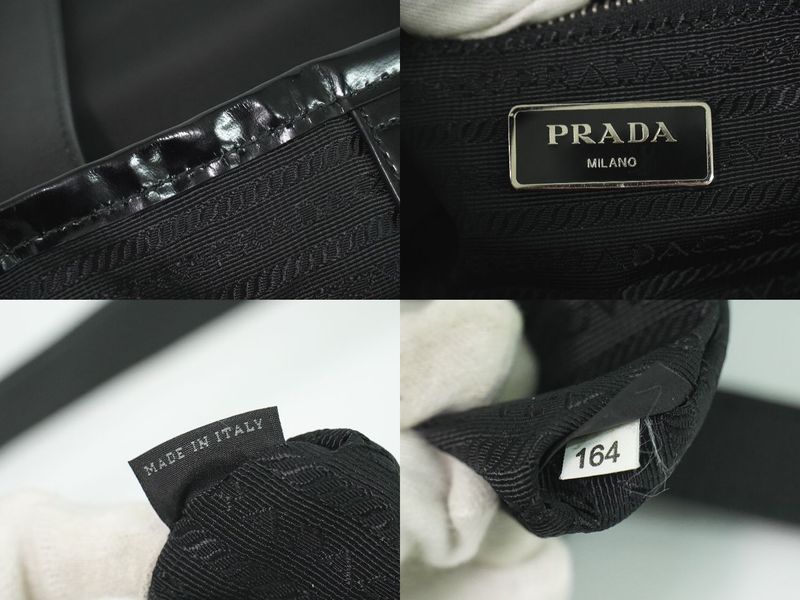 Prada Nylon Shoulder Bag Tote Black