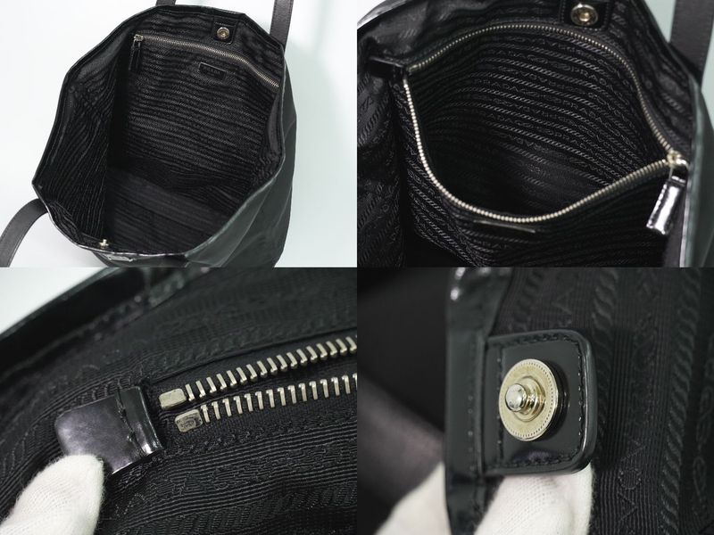 Prada Nylon Shoulder Bag Tote Black