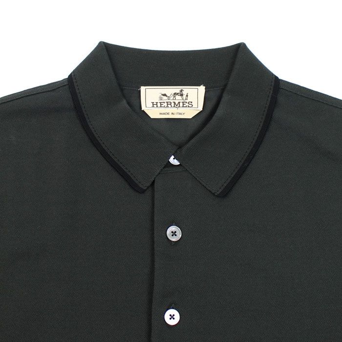 Hermes Piqures Sellier Polo Shirt Black
