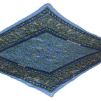 Hermes Scarf Pleated Silk Carre 90 Chasse en Inde Indian Hunting Blue