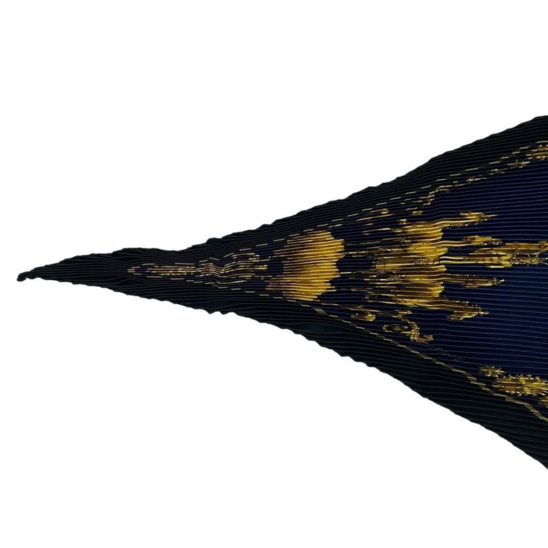 Hermes Scarf Pleated Silk Cosmos Space Blue