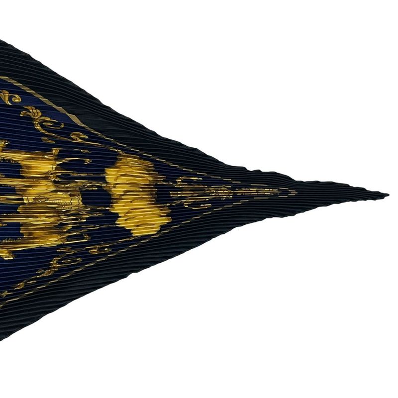 Hermes Scarf Pleated Silk Cosmos Space Blue
