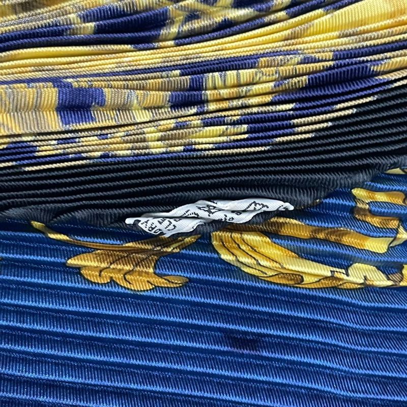 Hermes Scarf Pleated Silk Cosmos Space Blue