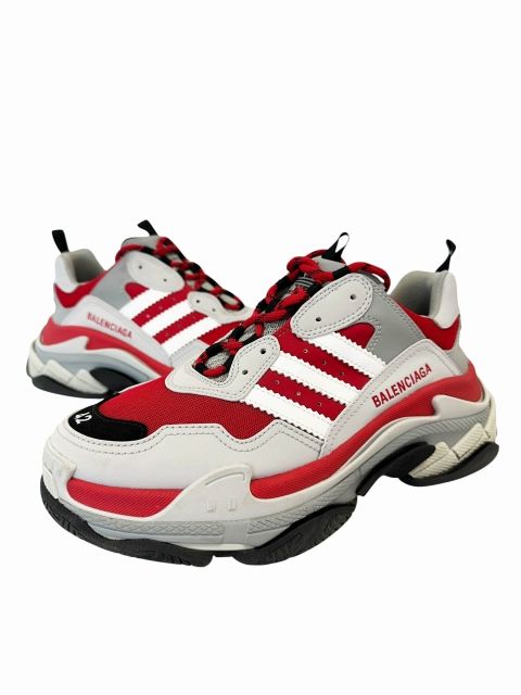 Balenciaga Adidas Triple S Sneakers 27.5 Gray Red