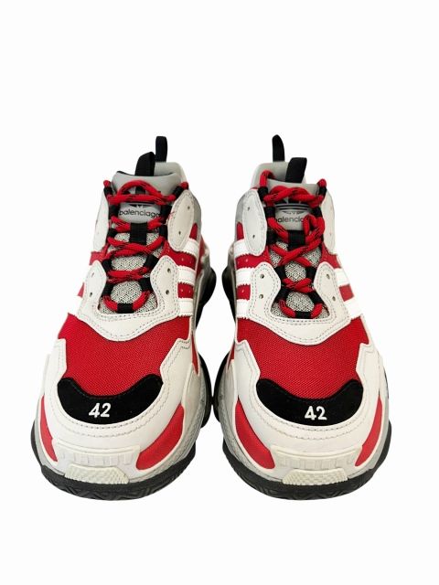 Balenciaga Adidas Triple S Sneakers 27.5 Gray Red