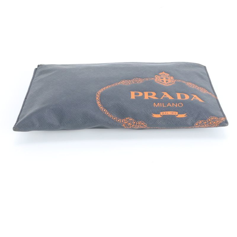 Prada Saffiano Leather Clutch Pouch Commuting Business