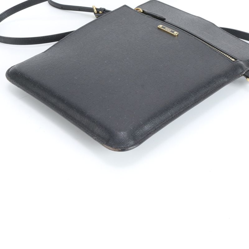 Fendi Leather Shoulder Bag Crossbody Black