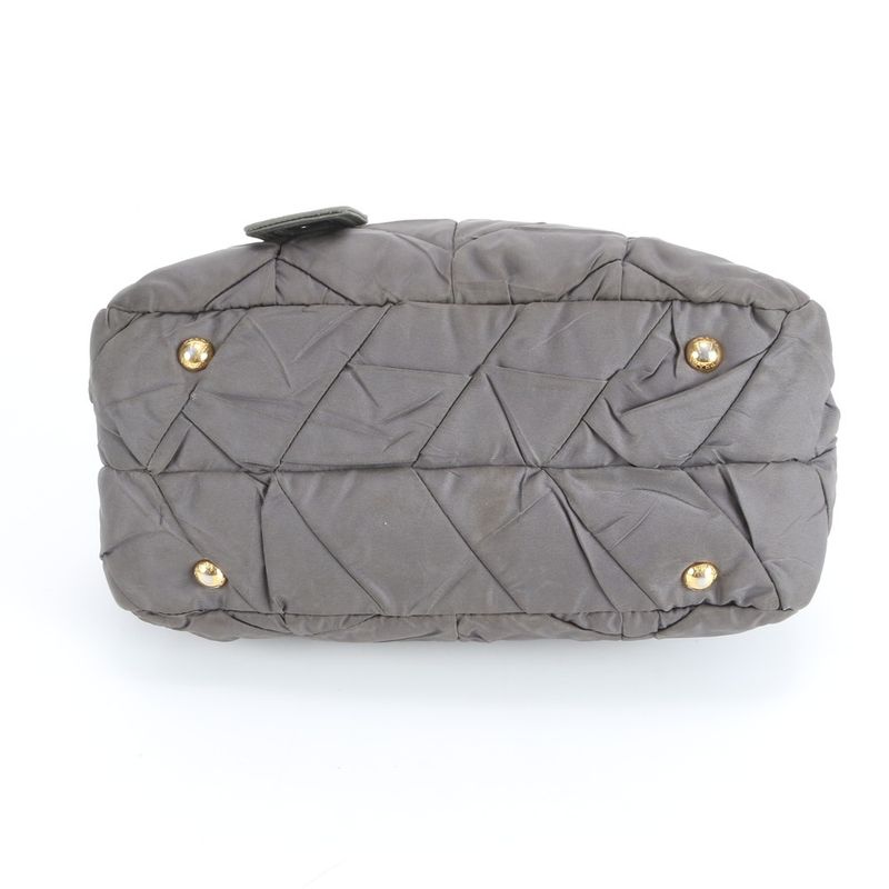 Prada Tessuto Nylon Quilted Handbag Tote Khaki Green