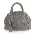 Prada Tessuto Nylon Quilted Handbag Tote Khaki Green