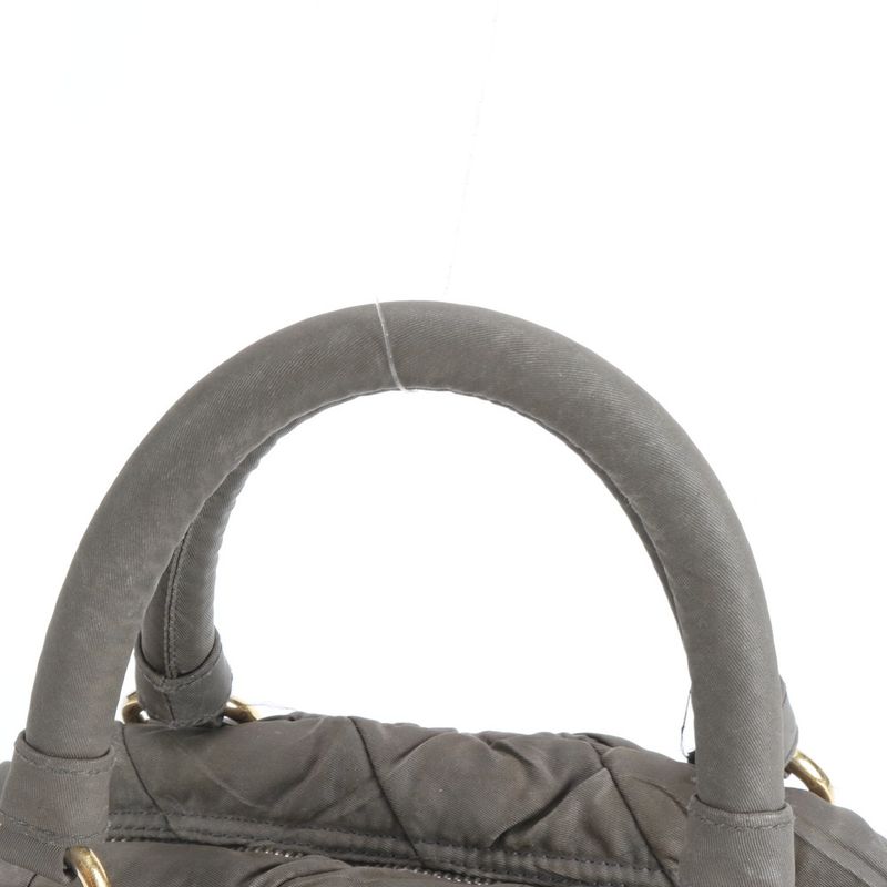 Prada Tessuto Nylon Quilted Handbag Tote Khaki Green