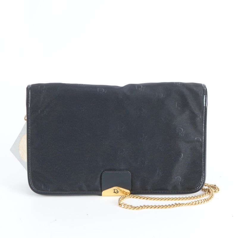Dior Vintage Chain Shoulder Bag Hand Navy Rem