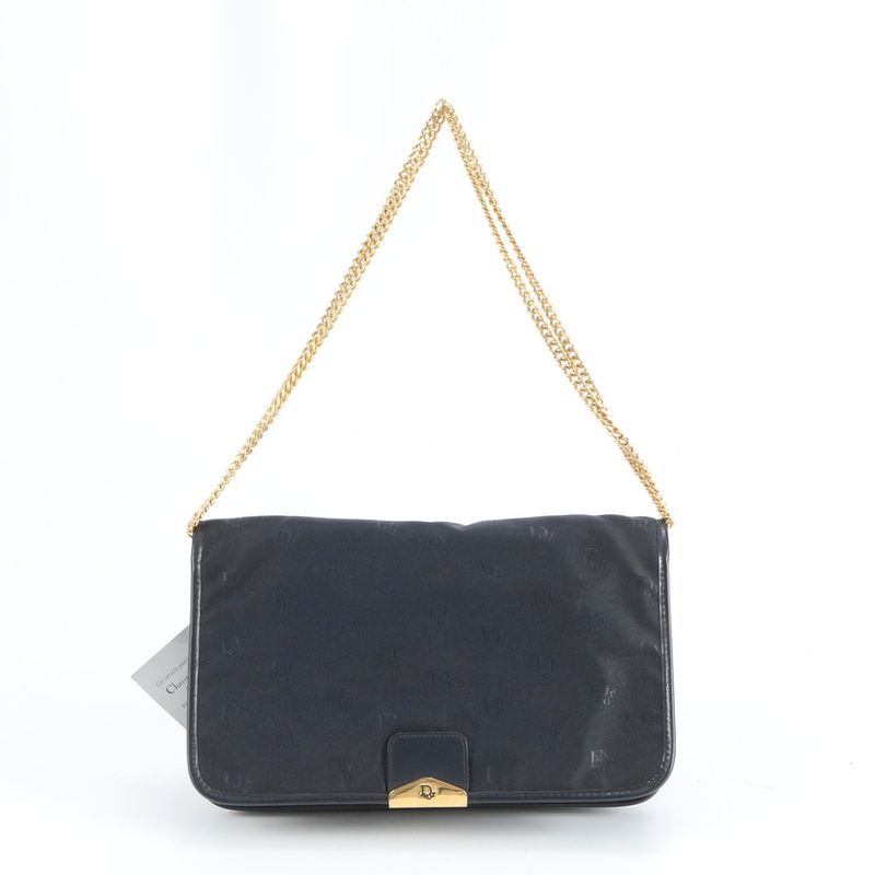 Dior Vintage Chain Shoulder Bag Hand Navy Rem