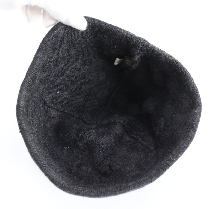 Louis Vuitton Damier Graphite Beanie Bonnet Petite Knit Cap Hat Wool Black Gray