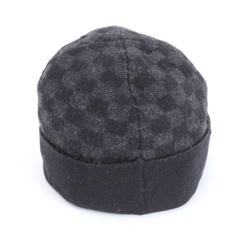 Louis Vuitton Damier Graphite Beanie Bonnet Petite Knit Cap Hat Wool Black Gray