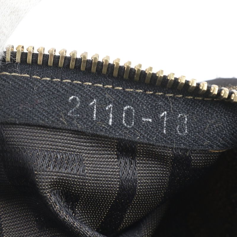 Fendi Zucca Hand Leather Canvas Pouch Brown