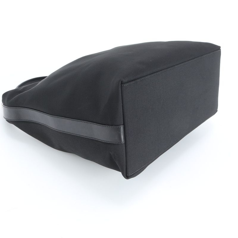 Gucci Vintage Hobo Leather Nylon Shoulder Bag Hand Black