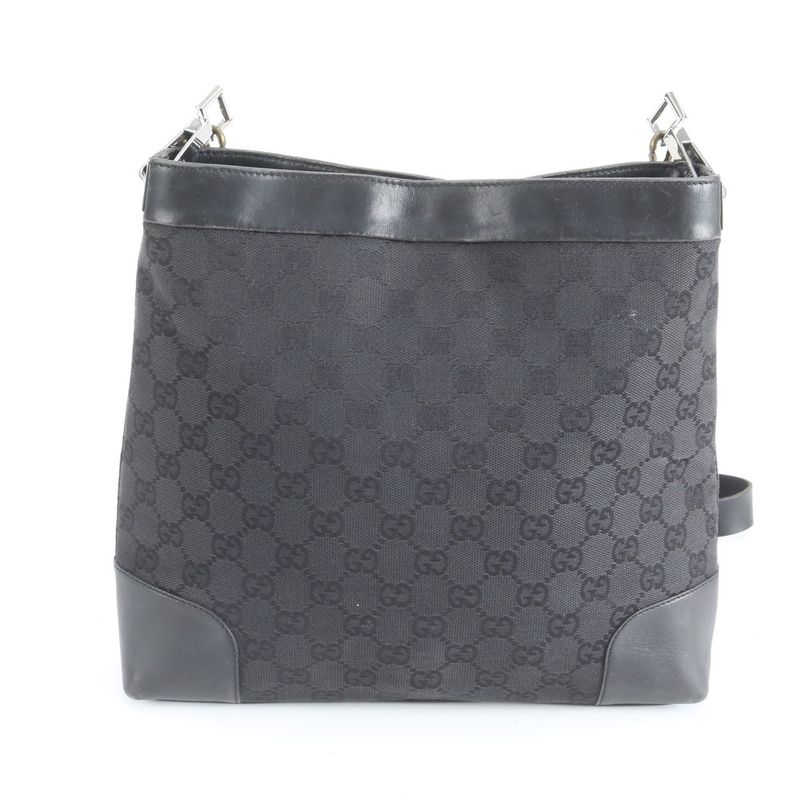 Gucci GG Canvas Leather Shoulder Bag Crossbody Hand Tote