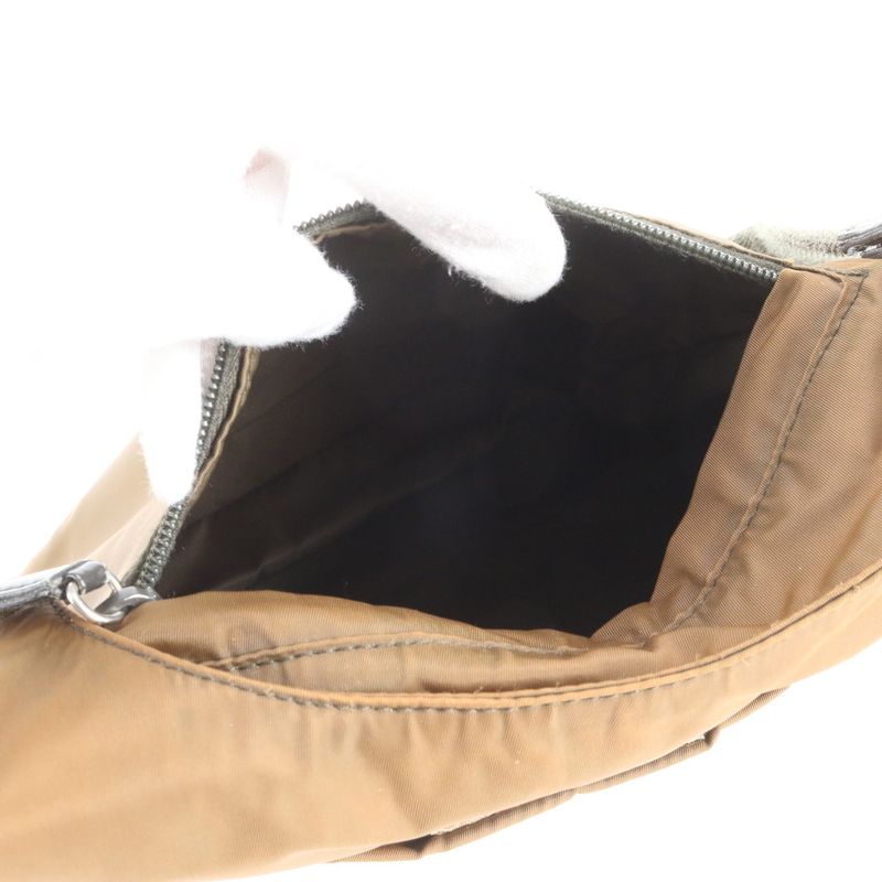 Prada Tessuto Nylon Triangle Logo Shoulder Bag Messenger Brown