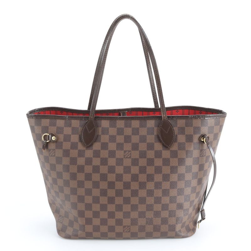 Louis Vuitton Damier Neverfull MM Leather Tote Shoulder Ebene