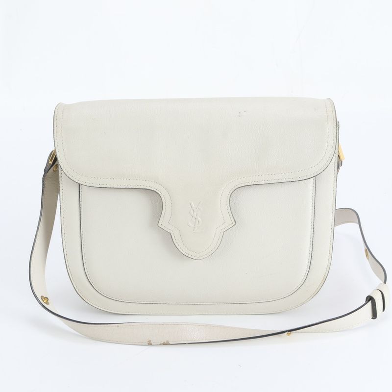 Saint Laurent Yves YSL Leather 2-Way Shoulder Bag