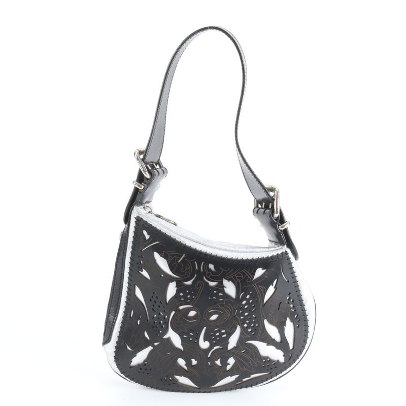 Fendi Leather Shoulder Bag Tote Hand Black Rem