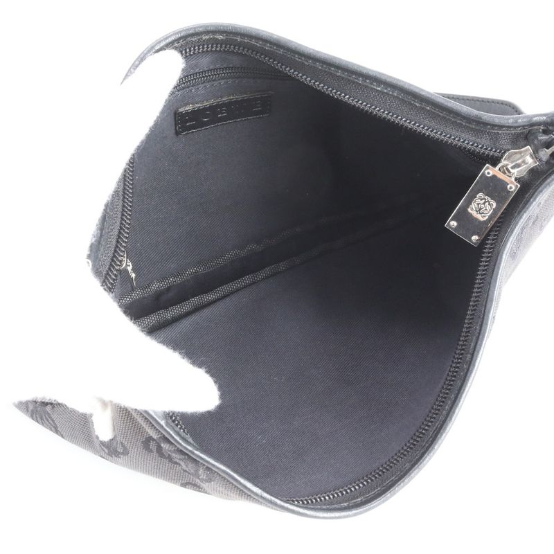 Loewe Anagram Repeat Leather Canvas Shoulder Bag